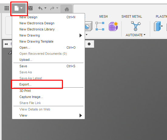 Autodesk Fusion: Open Export