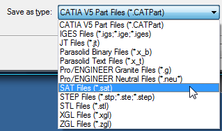 Autodesk Inventor: Choose SAT Files