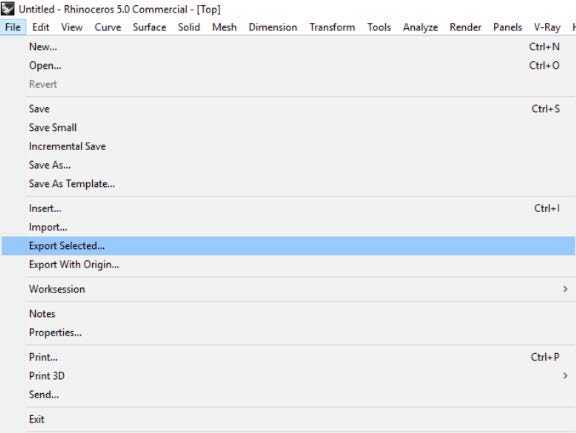 Rhino: Export the selected solids