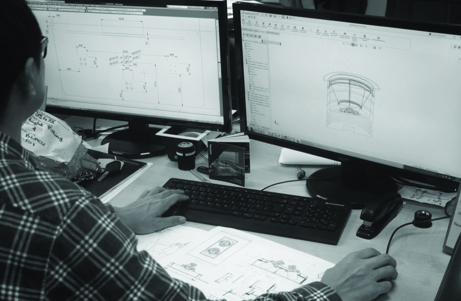 Designing a luminaire assembly in CAD